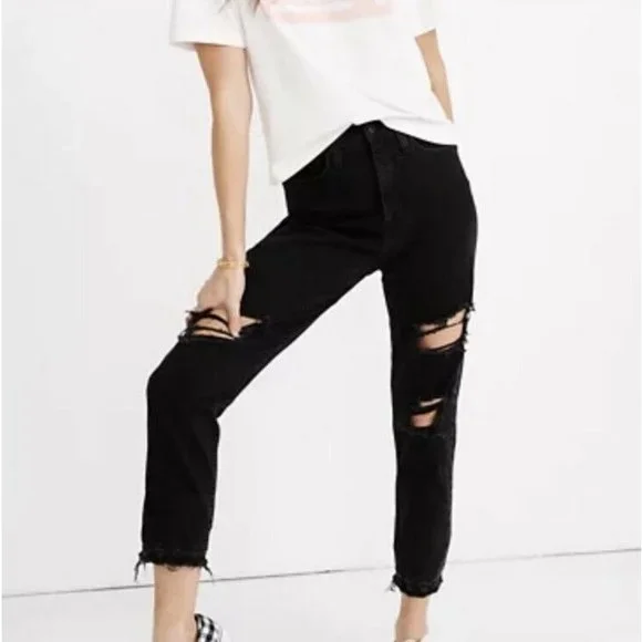 Madewell Mom Jeans Size 24 High Rise Black - Picture 12 of 12